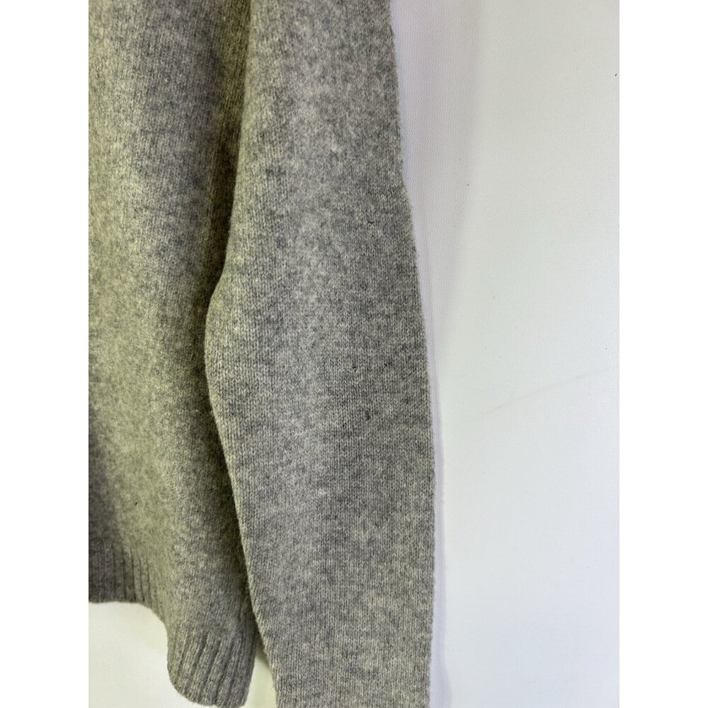 Vintage 60s Rockabilly Virgin Wool Cardigan Sweater Blank Gray - Picture 8 of 11